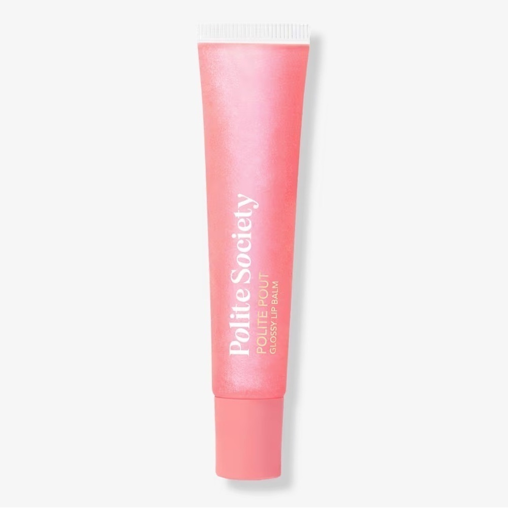 NWT Polite Society Polite Pout Glossy Lip Balm - Peach Bellini